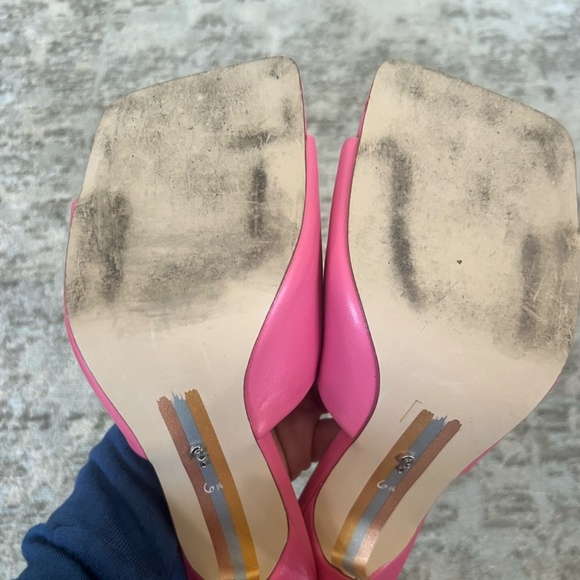 Sam Edelman Size 6.5 Carmen Square Toe Heel Sandals in Pink - Picture 3 of 7